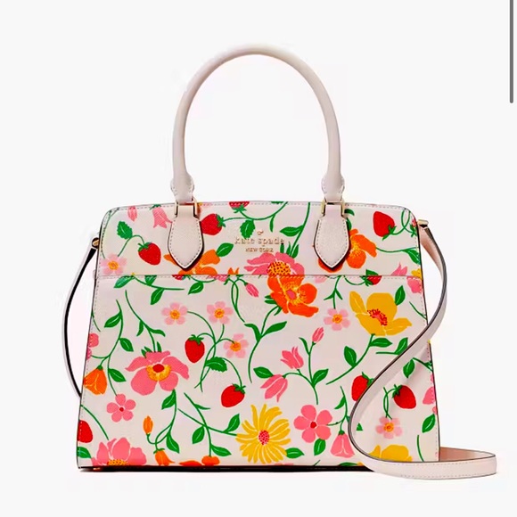 Madison Strawberry Garden Printed Medium Satchel